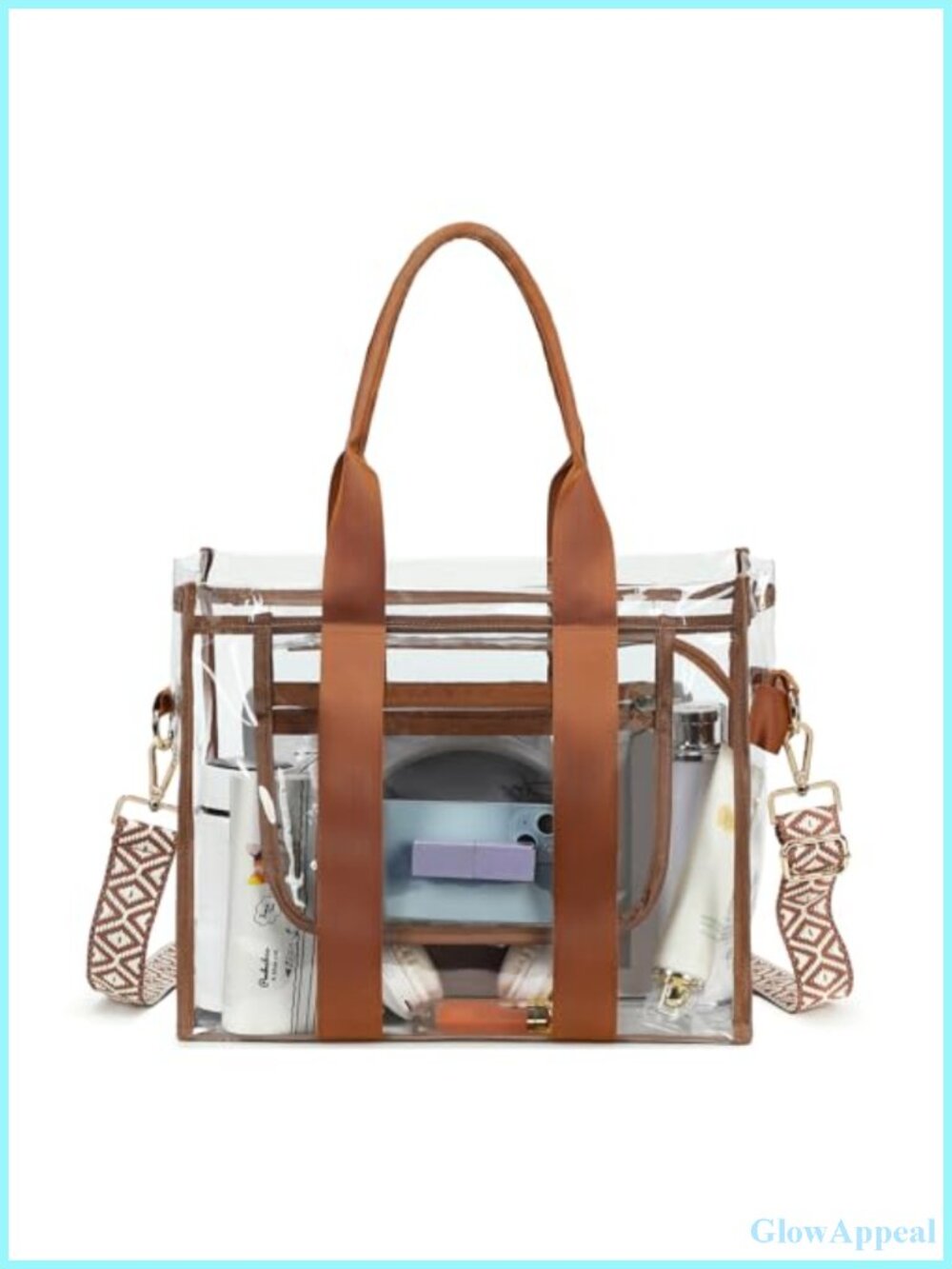 Clear Tote Bag Stadium Approved Crossbody Purse Waterproof PVC